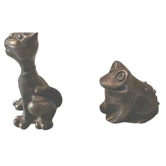 Vintage Figurines Cat & Frog Pewter Ampersand apx. 2" - Picture 13 of 16